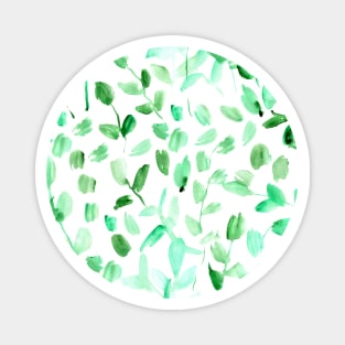 Green watercolor leaves Magnet